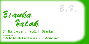 bianka halak business card